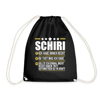 Schiri Unparteiischer Fußball Schiedsrichter - Turnbeutel - Schwarz - Vorne