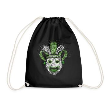 Fool's Mask Fastelovend Carnival 5th Season - Drawstring Bag - black - Front