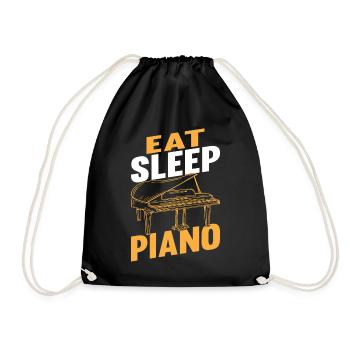 Eat Sleep Piano - Funny Piano Player Pianist - Drawstring Bag - black - Front