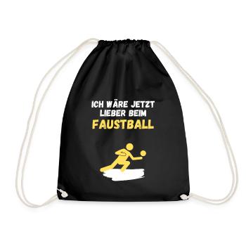 Ich wäre jetzt lieber beim Faustbball - Turnbeutel - Schwarz - Vorne
