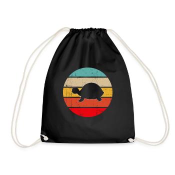 Turtle Retro - Drawstring Bag - black - Front