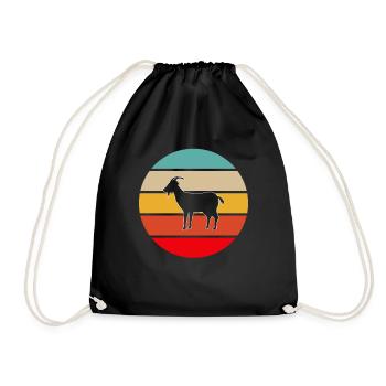 Goat Retro - Drawstring Bag - black - Front