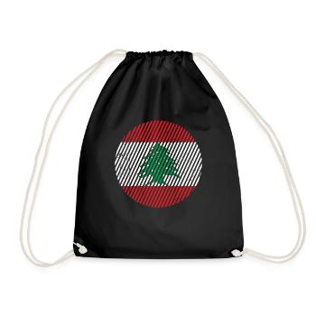 libanon flagge - Turnbeutel - Schwarz - Vorne