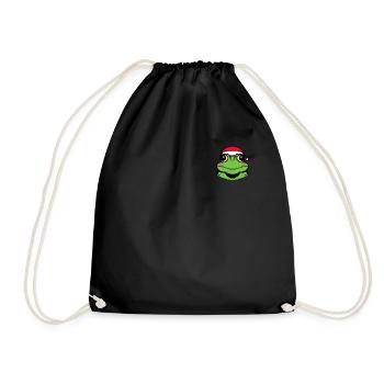 Frog Pixélisé Christmas - Drôle - Sac de sport léger - noir - Devant
