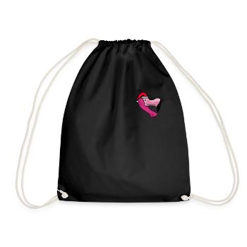 Flamingo Pixelated Christmas - Funny Flamingo - Drawstring Bag - black - Front