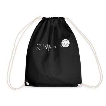 Knitting Crochet Knitter - Drawstring Bag - black - Front