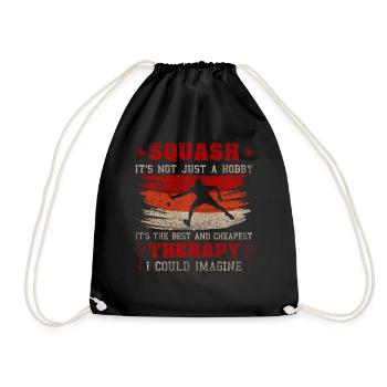 Worlds Okayest Squash Player Retro Squash - Drawstring Bag - black - Front