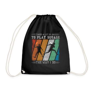 It Takes A Lot Of Balls To Play Squash - Drawstring Bag - black - Front
