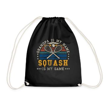 Squash Grandpa Retro Sunset Squash Player - Drawstring Bag - black - Front