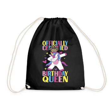 Unicorn Birthday - Drawstring Bag - black - Front