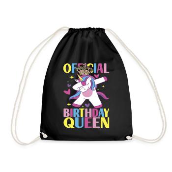 Unicorn Birthday - Drawstring Bag - black - Front