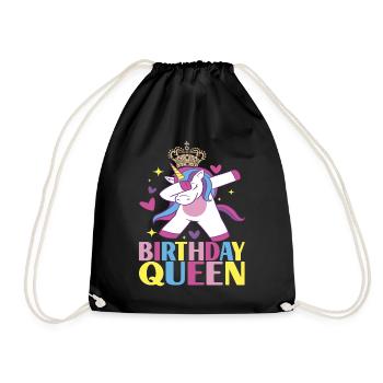 Unicorn Birthday - Drawstring Bag - black - Front