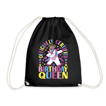 Unicorn Birthday - Drawstring Bag - black - Front