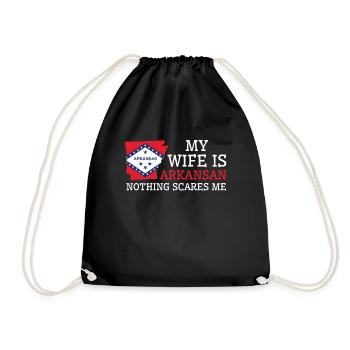 Nothing Scares Me Arkansan Wife Arkansas - Drawstring Bag - black - Front