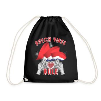 Netherlands, Dutch-Vibes-Rule, Holland Spruch - Drawstring Bag - black - Front
