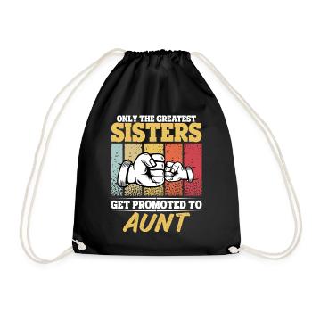 The Best Sisters Get Promoted to Aunt Vintage - Drawstring Bag - black - Front