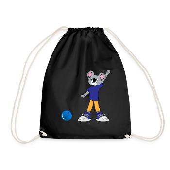 Koala plays bowling - Drawstring Bag - black - Front