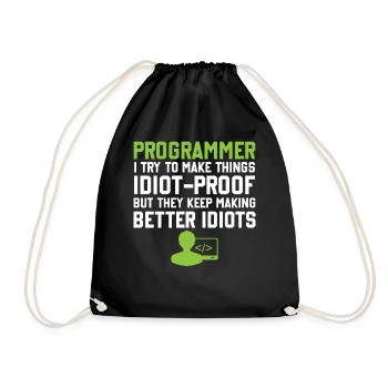Programmation Slogan Développeur logiciel Informatique Eng - Sac de sport léger - noir - Devant