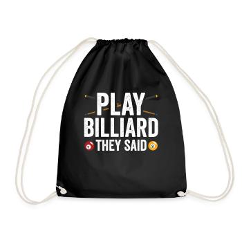 Billard Spielen Sie Sagten Spieler Pool Billiard - Turnbeutel - Schwarz - Vorne