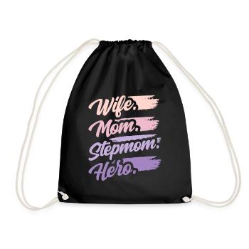 épouse mère belle-mère héroïne mère adoptive enfant - Sac de sport léger - noir - Devant