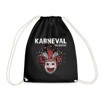 Karneval Fasching Konfetti Narren Kostümersatz - Turnbeutel - Schwarz - Vorne