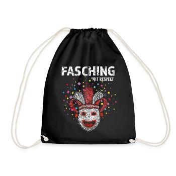 Fasching Fasnacht Konfetti Narren Kostümersatz - Turnbeutel - Schwarz - Vorne