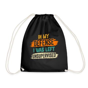 Laissé sans surveillance pour ma défense - Sac de sport léger - noir - Devant