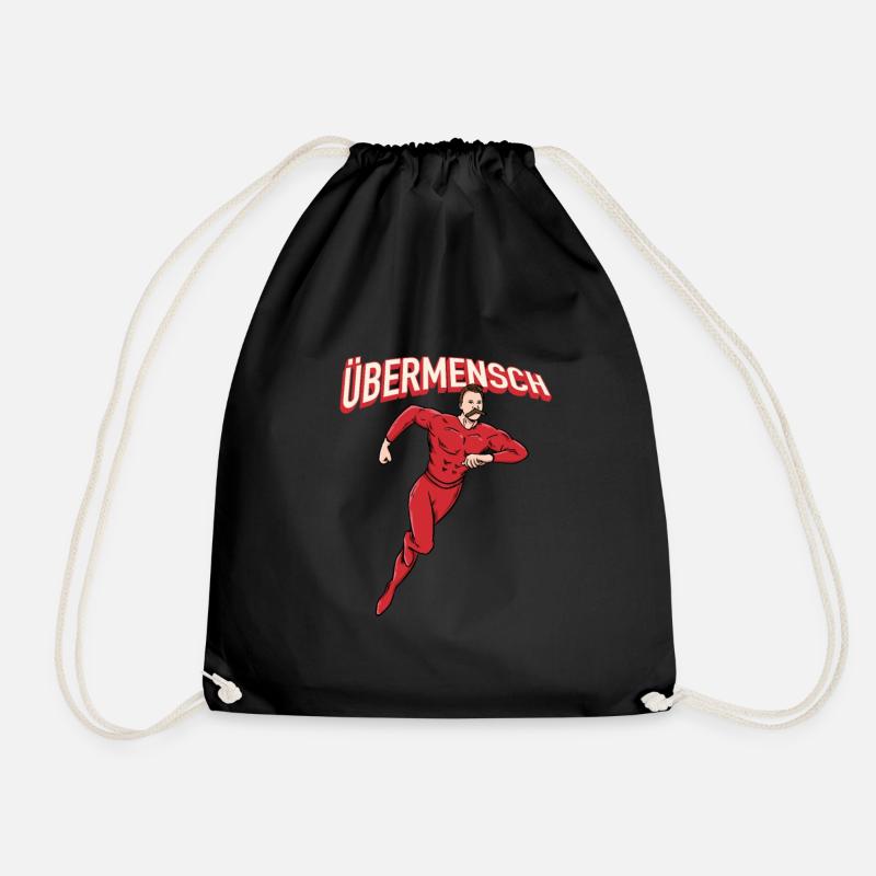 Nietzsche Übermensch Philosophy - Drawstring Bag - black