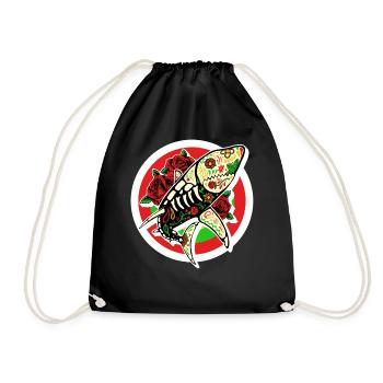 Chemise Dia de los Muertos, crâne de sucre de requin - Sac de sport léger - noir - Devant