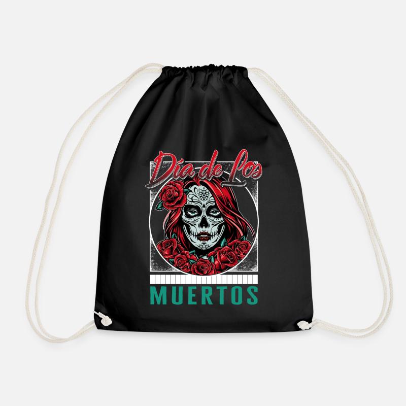 Dia De Los Muertos Shirt, Garbancera Catrina - Drawstring Bag - black