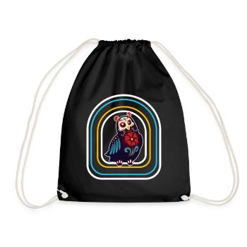 Chemise Dia de los Muertos, Chouette Crâne de Sucre Floral - Sac de sport léger - noir - Devant