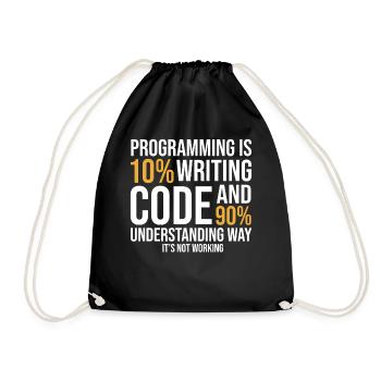 Programming Quote Saying Pun Joke - Turnbeutel - Schwarz - Vorne