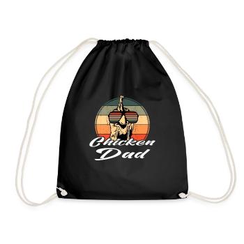Retro Sunglasses Chicken Chicken Dad lettering - Drawstring Bag - black - Front