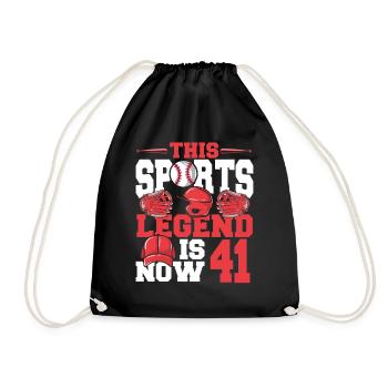 This Sports Legend Is Now 41, Baseball Game - Drawstring Bag - black - Front