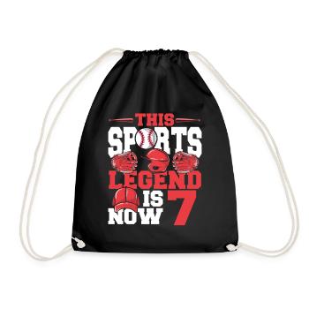 This sports legend is now 7, baseball game - Drawstring Bag - black - Front