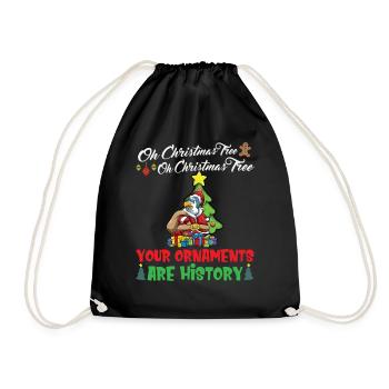 Oh Christmas Tree Your Ornaments Are History - Drawstring Bag - black - Front