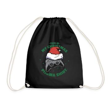 Gaming Pajamas Christmas Ugly Christmas Sweater - Drawstring Bag - black - Front