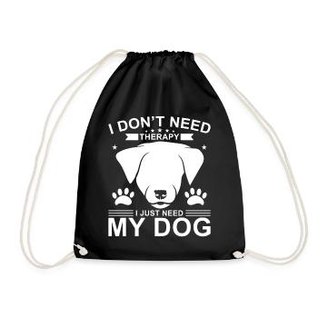 Therapy dog saying - Drawstring Bag - black - Front