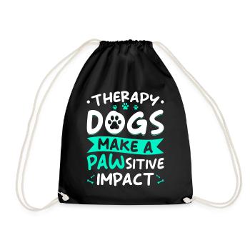 Therapy dog saying - Drawstring Bag - black - Front