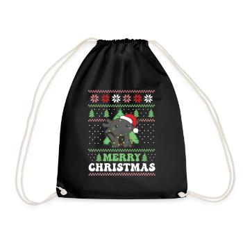 Joyeux Noël rétro moche Noël Axolotl - Sac de sport léger - noir - Devant