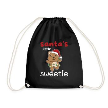 Quokka Christmas Santa's little sweetie - Drawstring Bag - black - Front