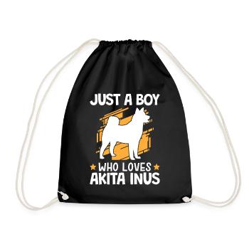 Le garçon de l’Akita Inu aime le Spitz japonais - Sac de sport léger - noir - Devant