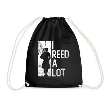 I Reed A Lot - Schottische Dudelsackmusik - Turnbeutel - Schwarz - Vorne