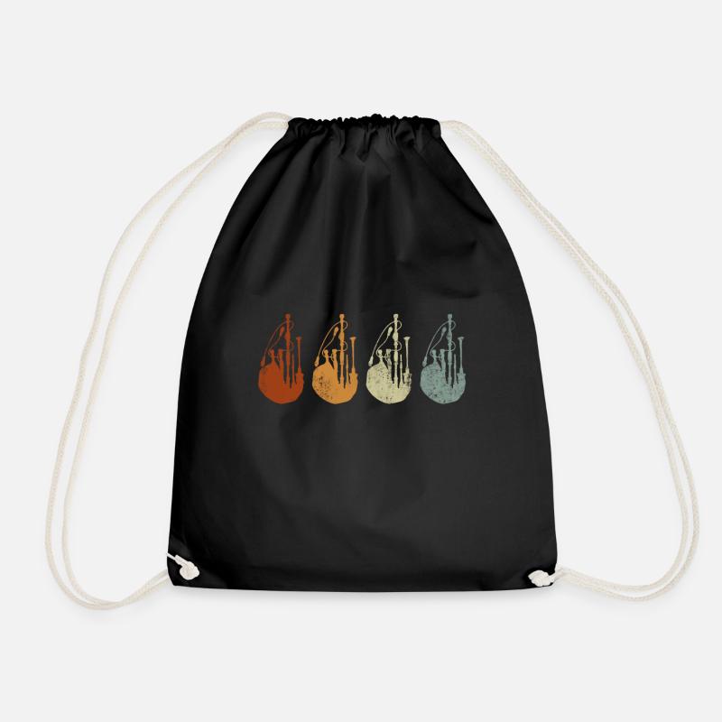 Retro Dudelsack - Dudelsack Schottische Musik - Turnbeutel - Schwarz