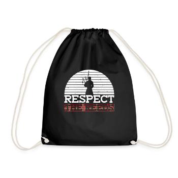 Respect The Reeds - Schottische Dudelsackmusik - Turnbeutel - Schwarz - Vorne