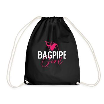 Bagpipe Girl - Dudelsack Schottische Musik - Turnbeutel - Schwarz - Vorne