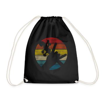 Violin Violinist Retro Vintage - Drawstring Bag - black - Front