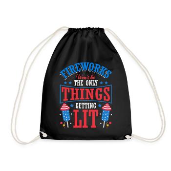 On July 4, not only fireworks will be ignited - Drawstring Bag - black - Front