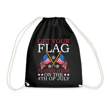 Fly your flag high on July 4th - - Drawstring Bag - black - Front