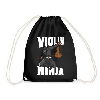 Violin Violinist Ninja Violin - Turnbeutel - Schwarz - Vorne